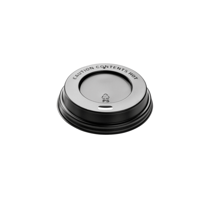 Coperchi 9 oz in plastica neri con beccuccio