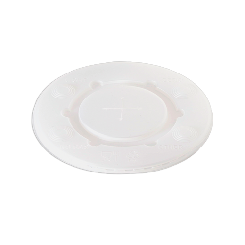 Coperchi in plastica opalescenti  piani per bicchieri in cartoncino