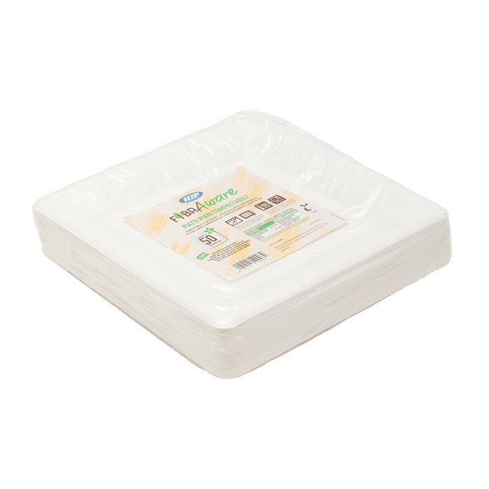 Piatti quadrati 262x262 mm polpa di cellulosa