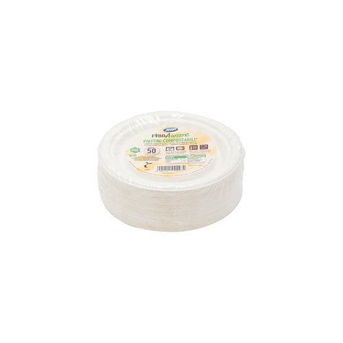 Piattini da dessert Ø 175 mm polpa di cellulosa