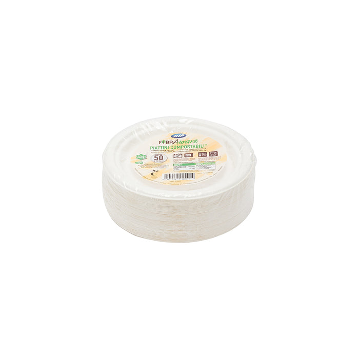 Piattini da dessert Ø 175 mm polpa di cellulosa