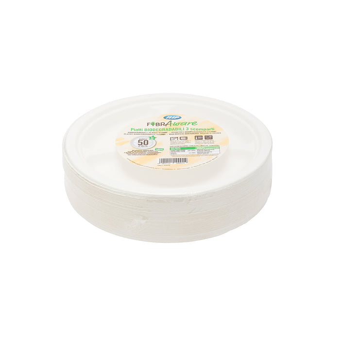 Piatti triscomparto Ø 260 mm polpa di cellulosa