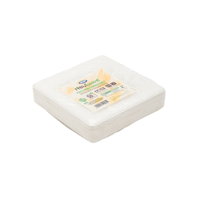 Piatti quadrati 200x200 mm polpa di cellulosa