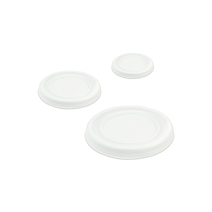 Coperchi in plastica bianchi piani per bicchieri in cartoncino
